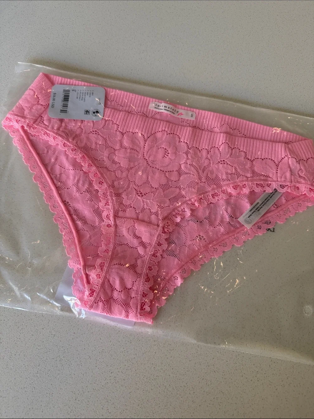 Free People Intimately Smooth Talking Bikini Neon Pink Lace